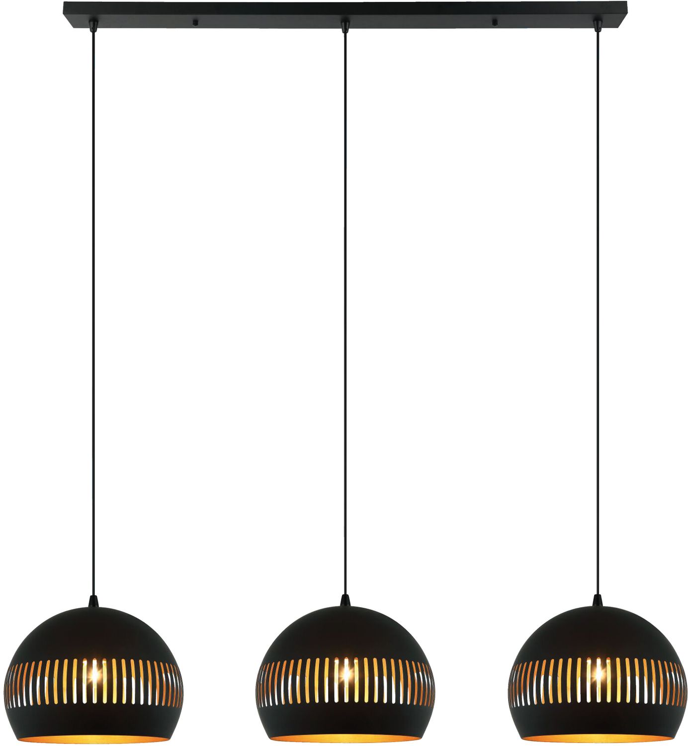 Hanglamp, 3-lichts, H340 zwart