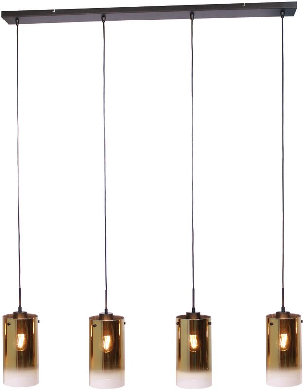 Hanglamp, 4-lichts, H850 goud
