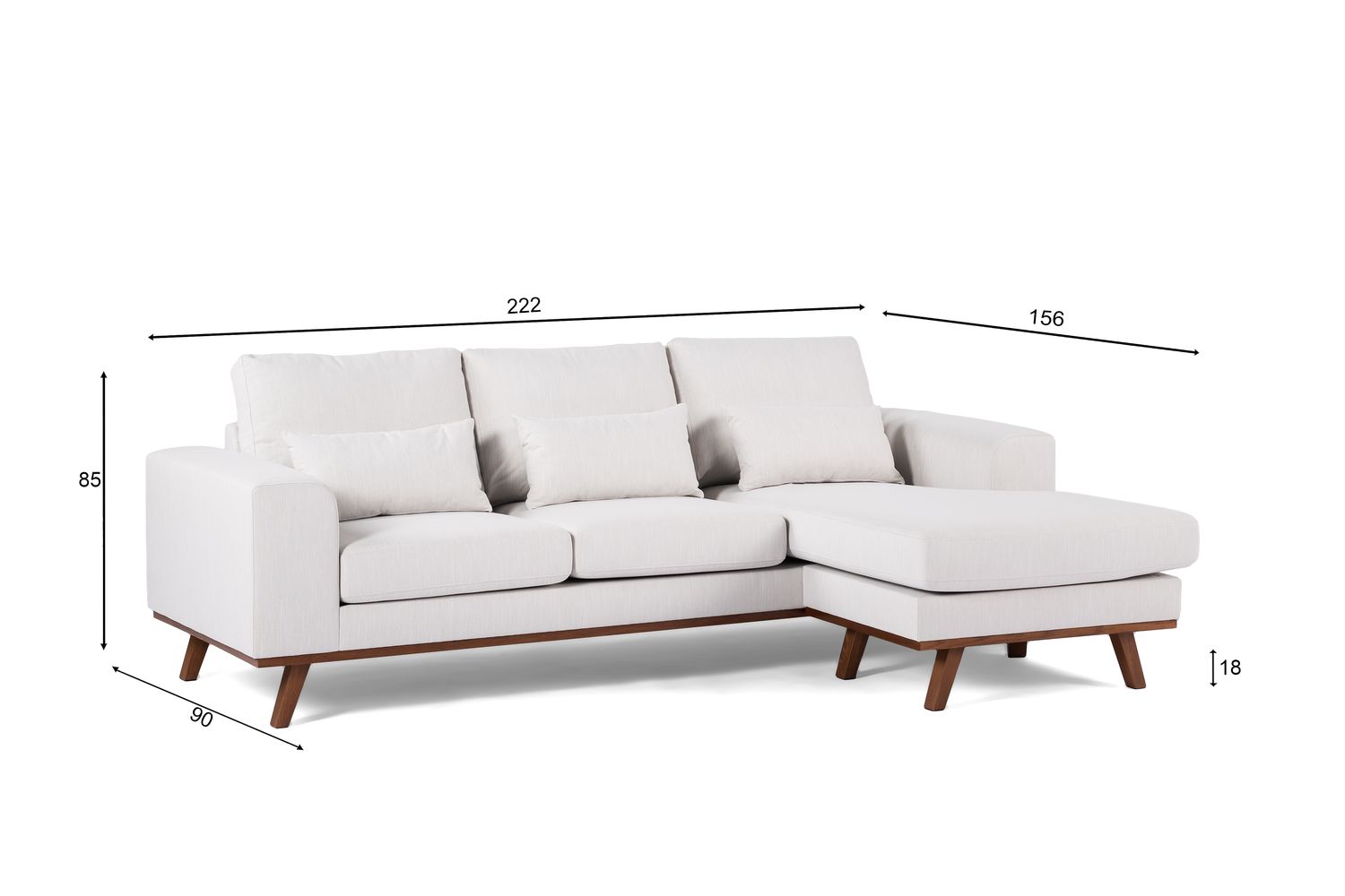 3 zitshoekbank CL L+R, stof Melva 02, M460 beige