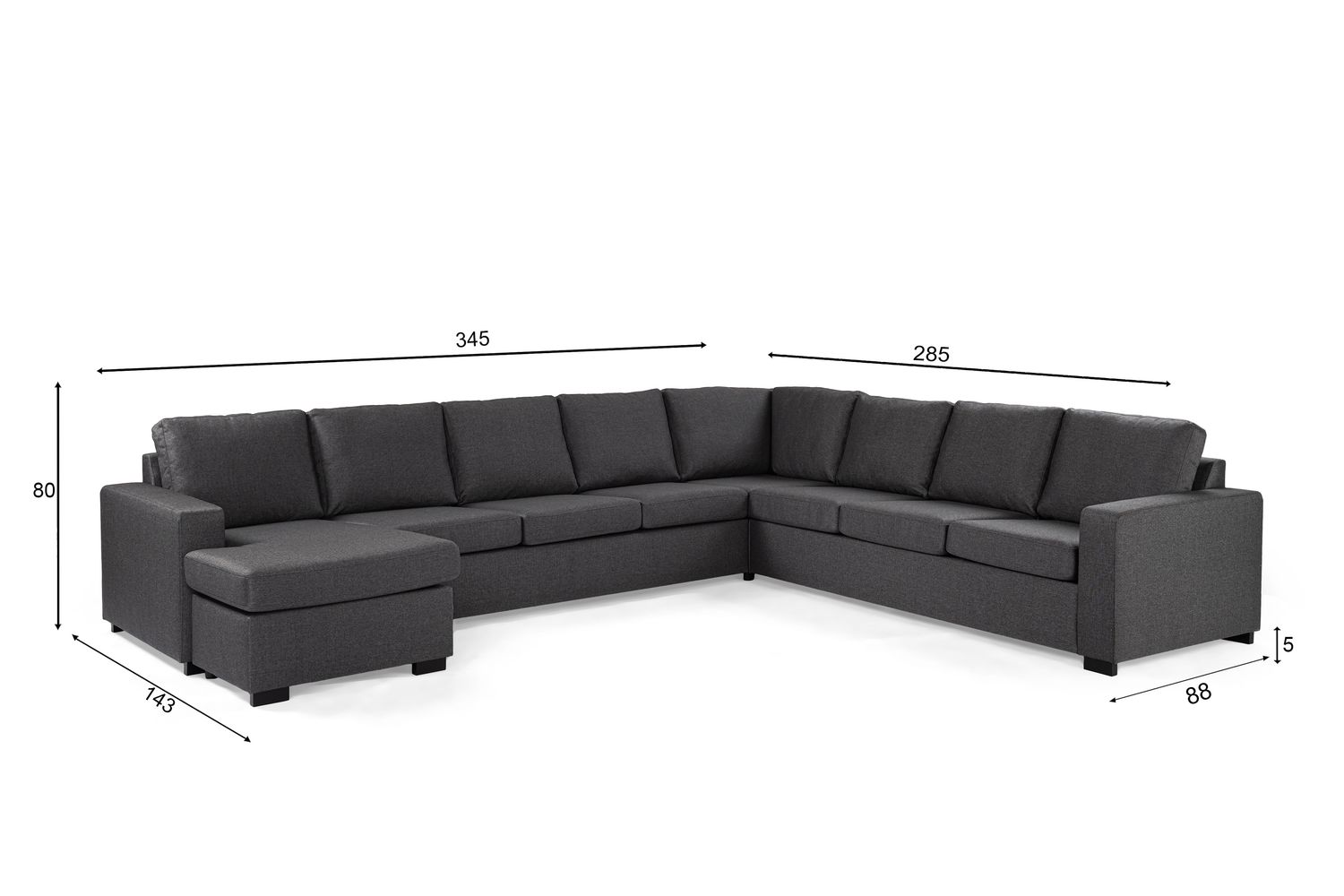 7-zitsbank CL L+R, stof Inari 94, I230 antraciet