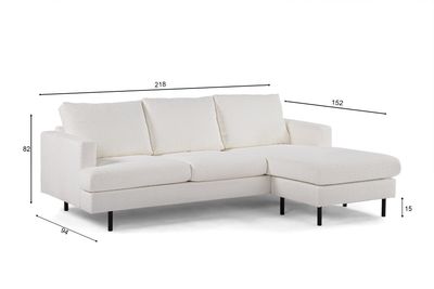 3 seater sofa CL L+R, fabric Abriamo, A920 natural