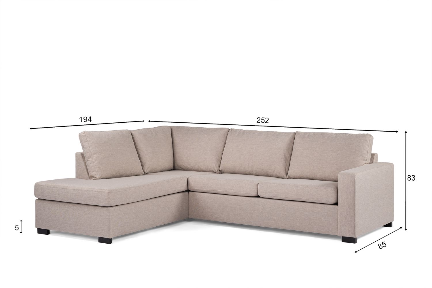 3-zitshoek links, stof Inari 22, I460 beige