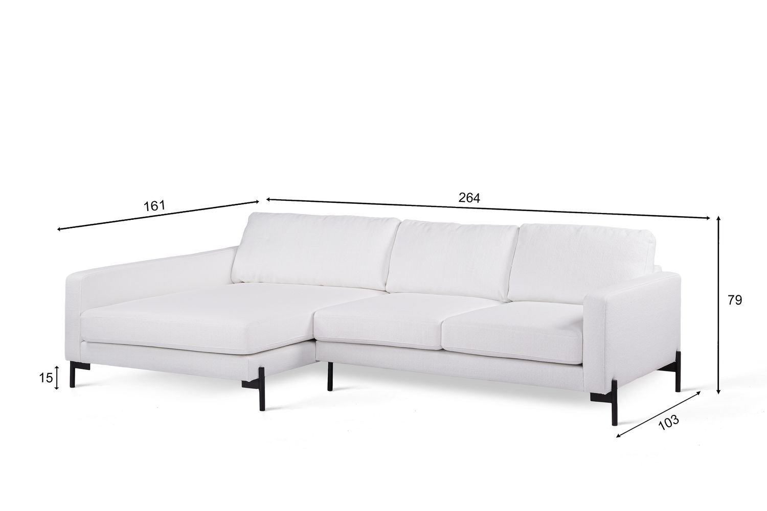 3-zitsbank CL links, stof Grace 01, G920 naturel