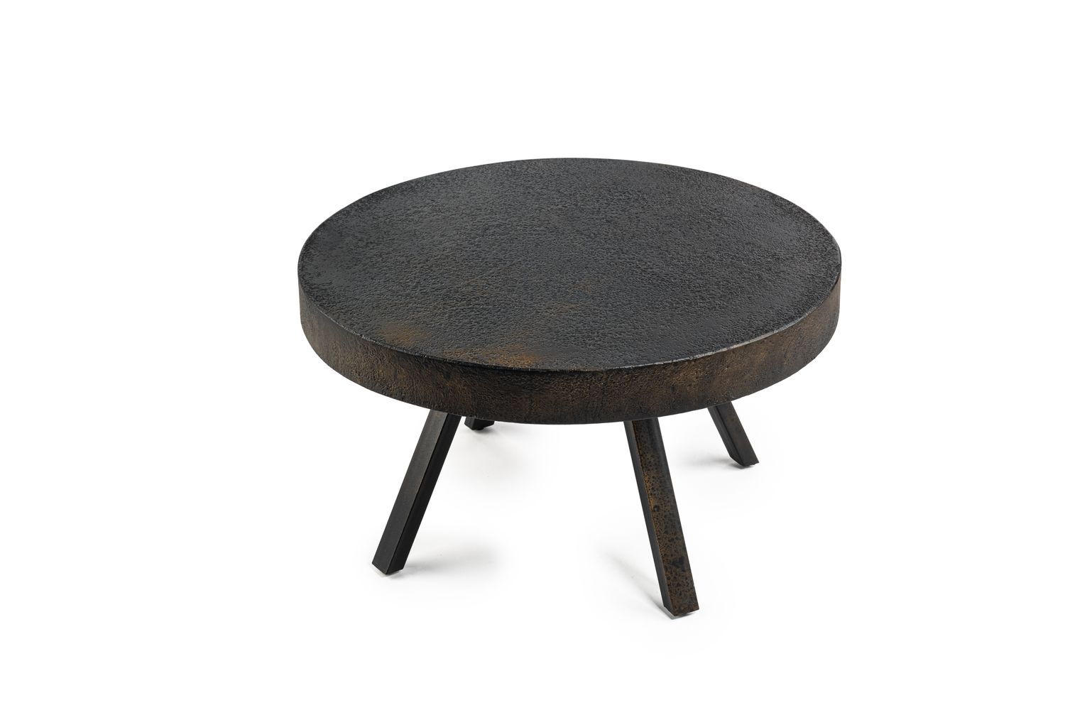 Salontafel rond 74 cm, Lava, B341 vintage zwart