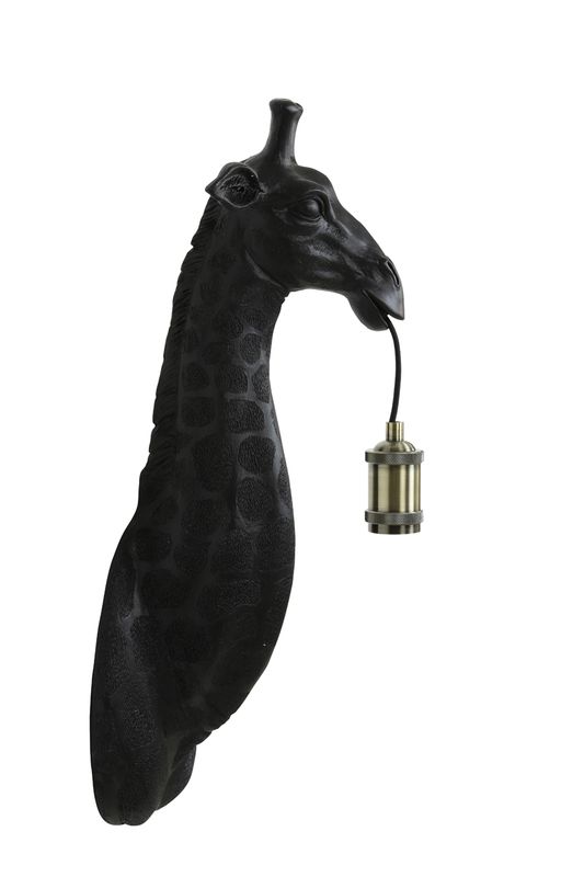 Wandlamp 20,5x19x61 cm GIRAFFE mat zwart