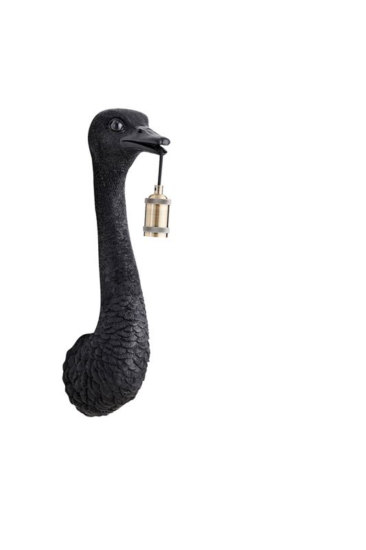 Wandlamp 18x15,5x57,5 cm OSTRICH mat zwart