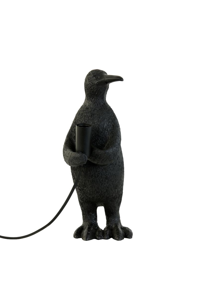 Tafellamp E14 16x13x34 cm PENGUIN mat zwart