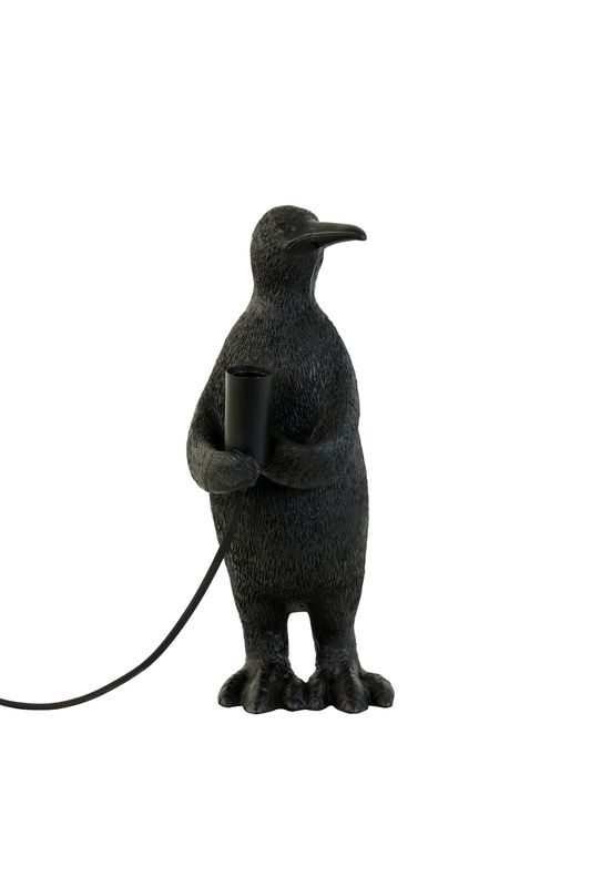 Tafellamp E14 16x13x34 cm PENGUIN mat zwart