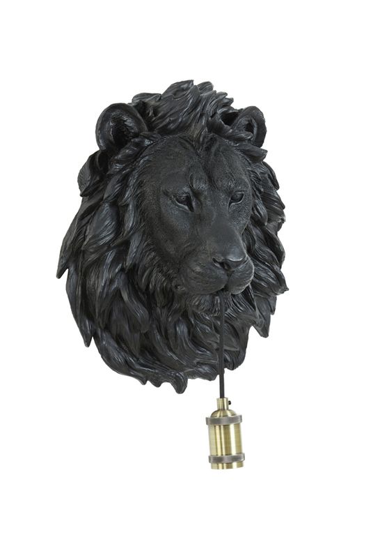 Wandlamp 33,5x19x40,5 cm LION mat zwart