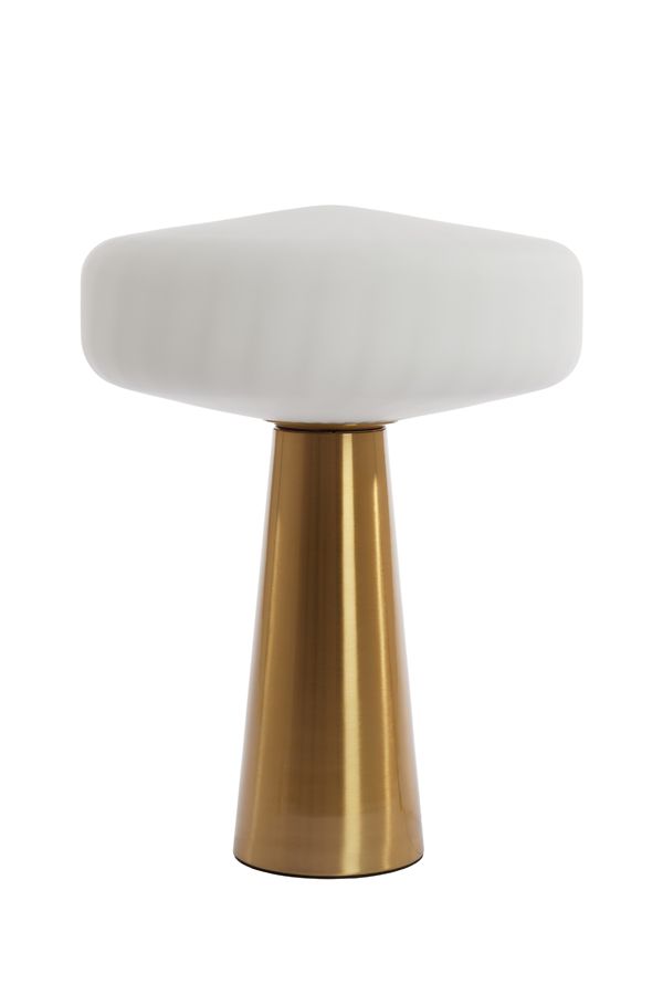 Table lamp 40x53 cm PLEAT glass matt white+gold
