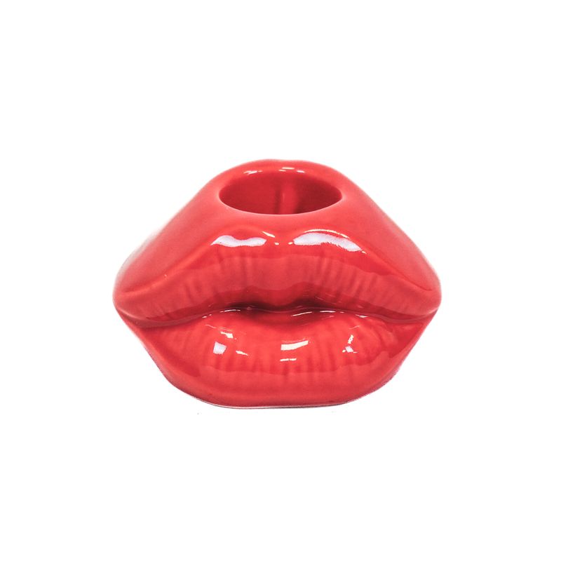 HV Lips Don&#39;t Lie Candleholder - Red - 7x5,5x4cm