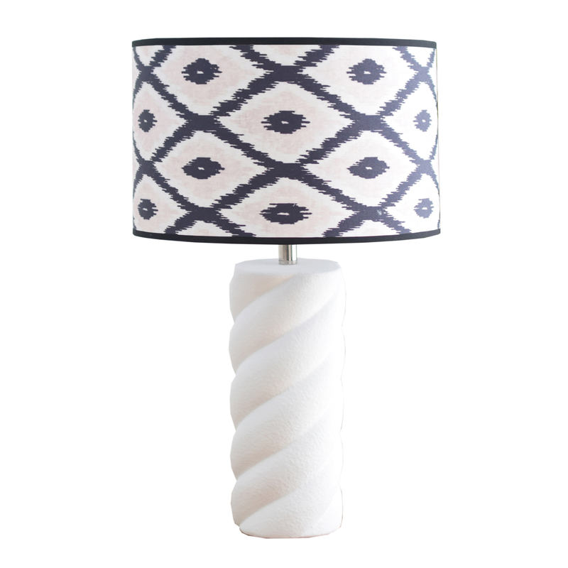 Housevitamin Twisted Candy Table Lamp - Ceramics- White