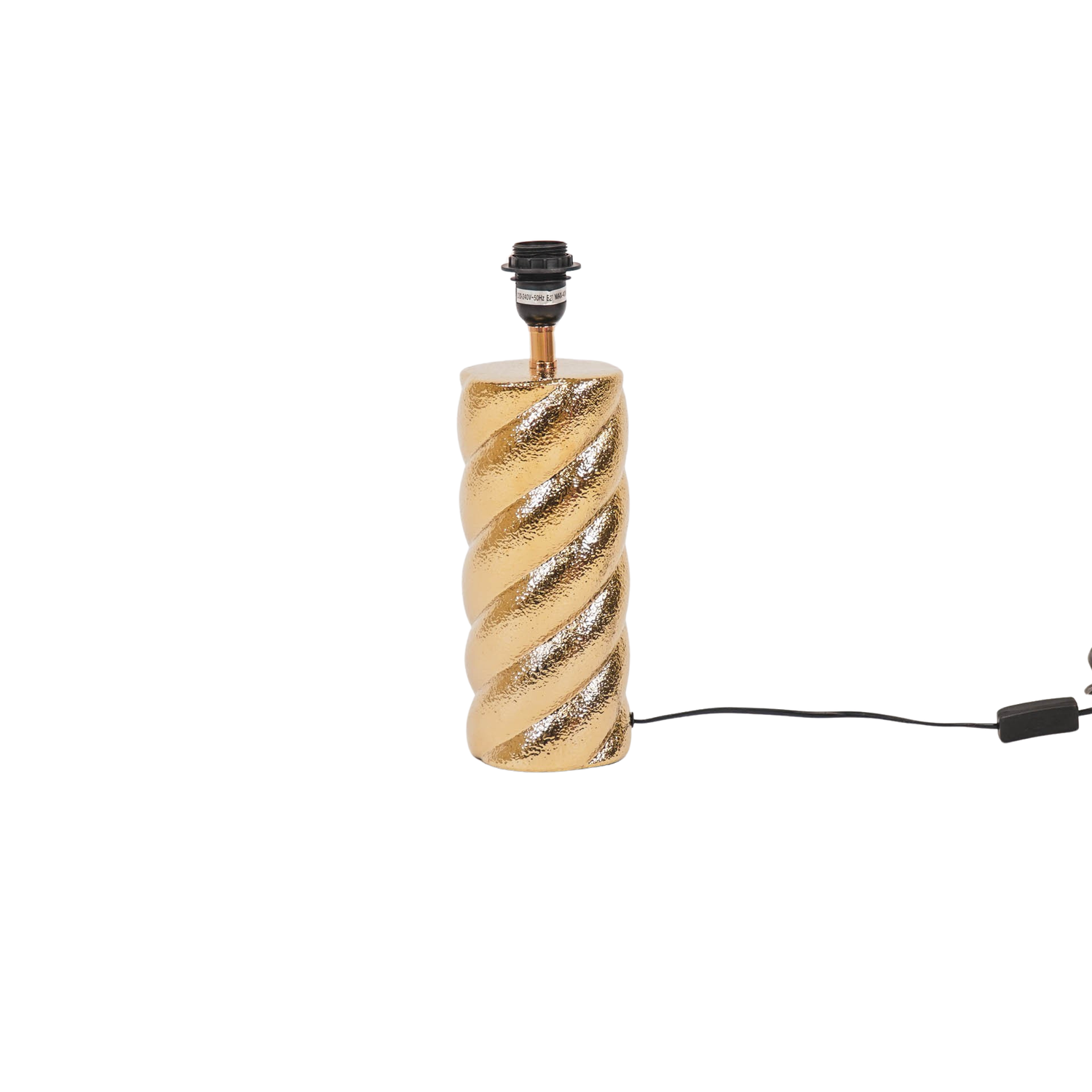 Housevitamin Twisted Candy Table Lamp - Ceramics- Gold