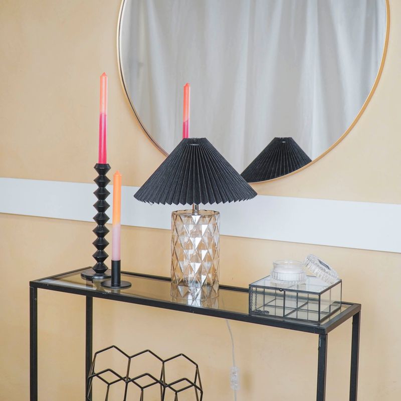 Housevitamin Table Lamp with Glass Foot- Amber Glass