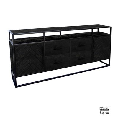 Jax 2 Door 4 Drawer Sideboard Black 200