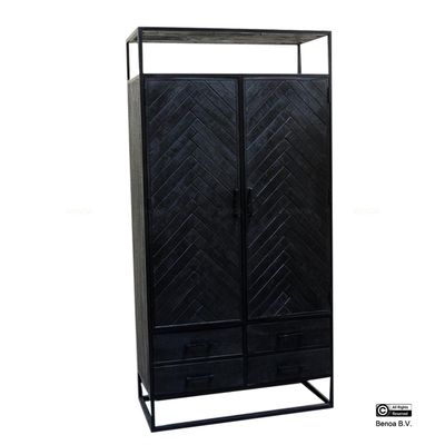 Jax 2 Door 4 Drawer Cabinet Black 100