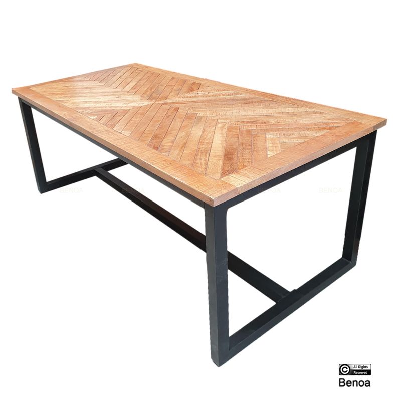 Eetkamertafel Jax | visgraatpatroon Mangoblad | 160 cm