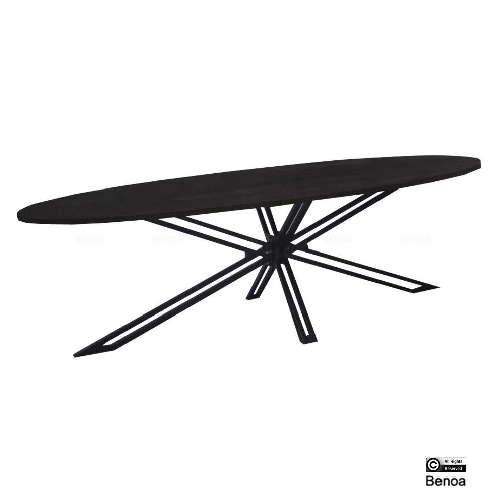Yana Elipse Dining Table Black 220