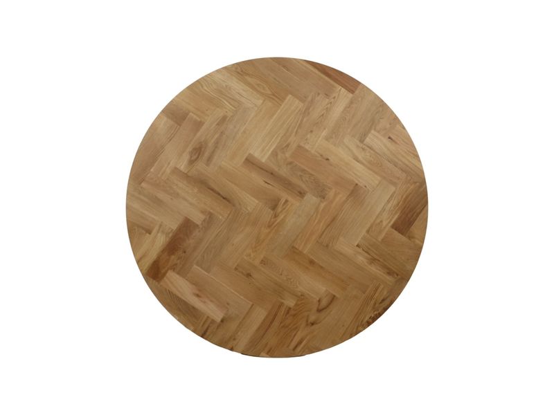 HSM Collection-Rond Tafelblad Fishbone-ø140x4-Naturel-Eiken