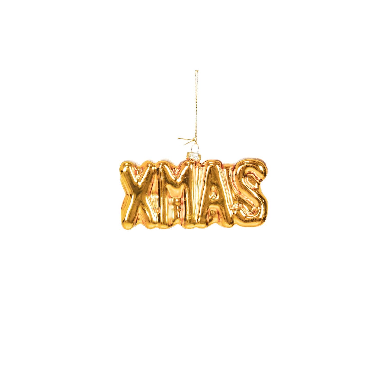 Housevitamin Xmas Hanger XMAS -Gold - Glass - 4,5x3,5x7,5cm