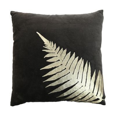 HSM Collection-Sierkussen Met Print-1-45x45-Zwart/Goud-Stof