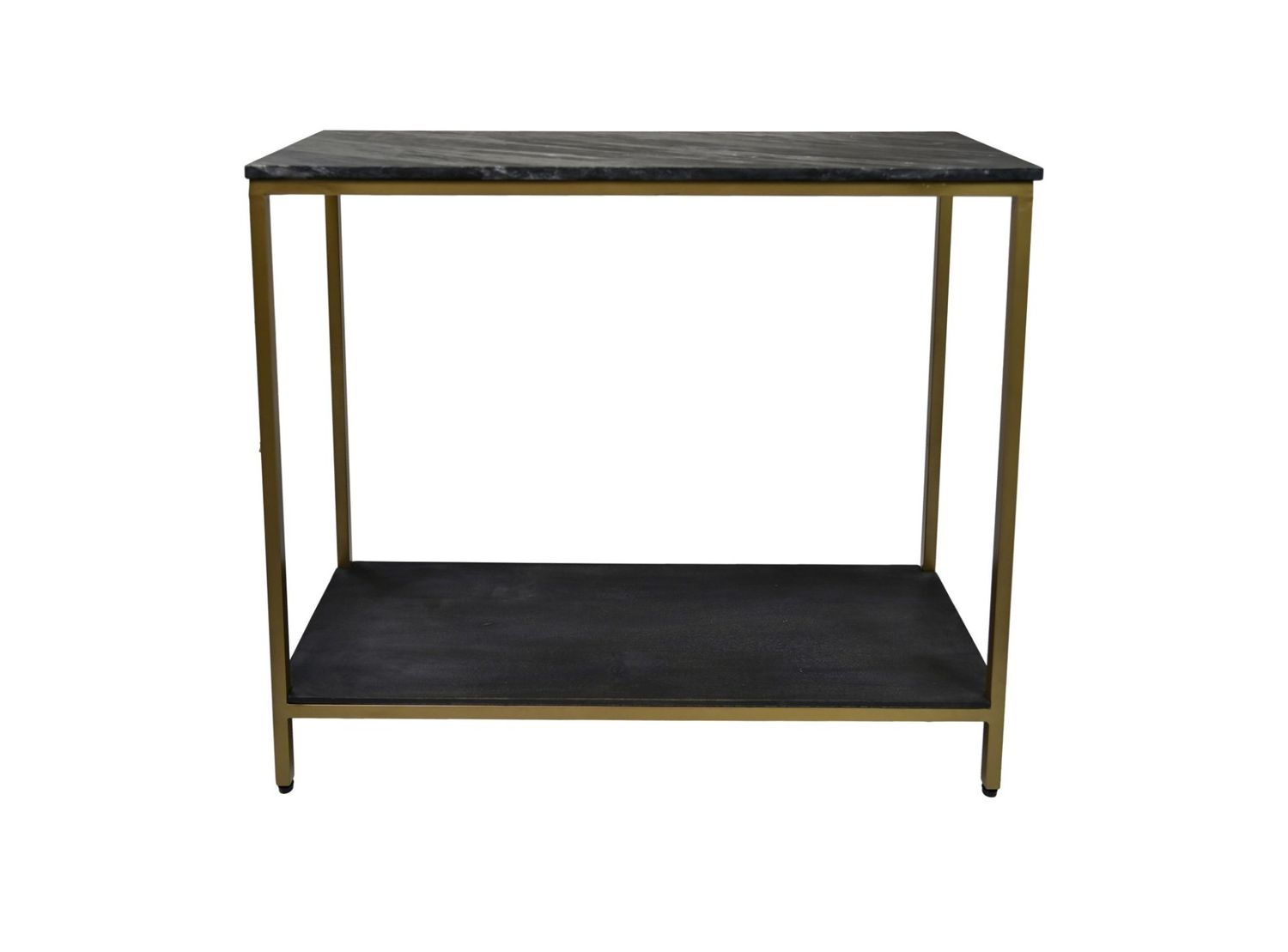 HSM Collection-Wandtafel Marmer-100x35x86-Zwart/Goud-Marmer/Metaal