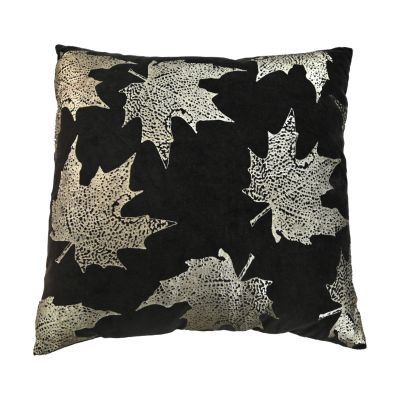 HSM Collection-Sierkussen Met Print-3-45x45-Zwart/Goud-Stof