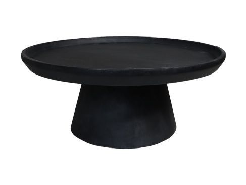 HSM Collection-Ronde Salontafel Drum-75x75x32-Zwart-Mango