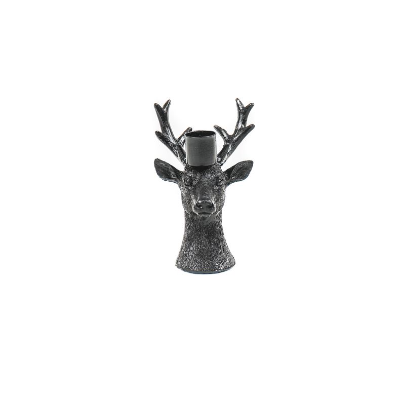 HV Deer Candleholder - 8.5x8x12.5CM - Black