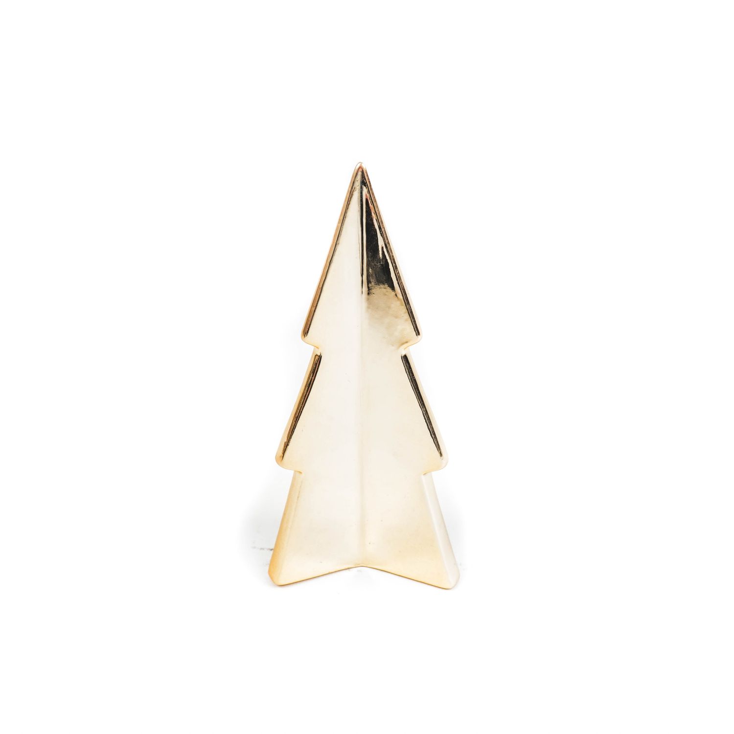 HV Golden Geometric Xmas tree S - 5x5x10cm - Ceramics