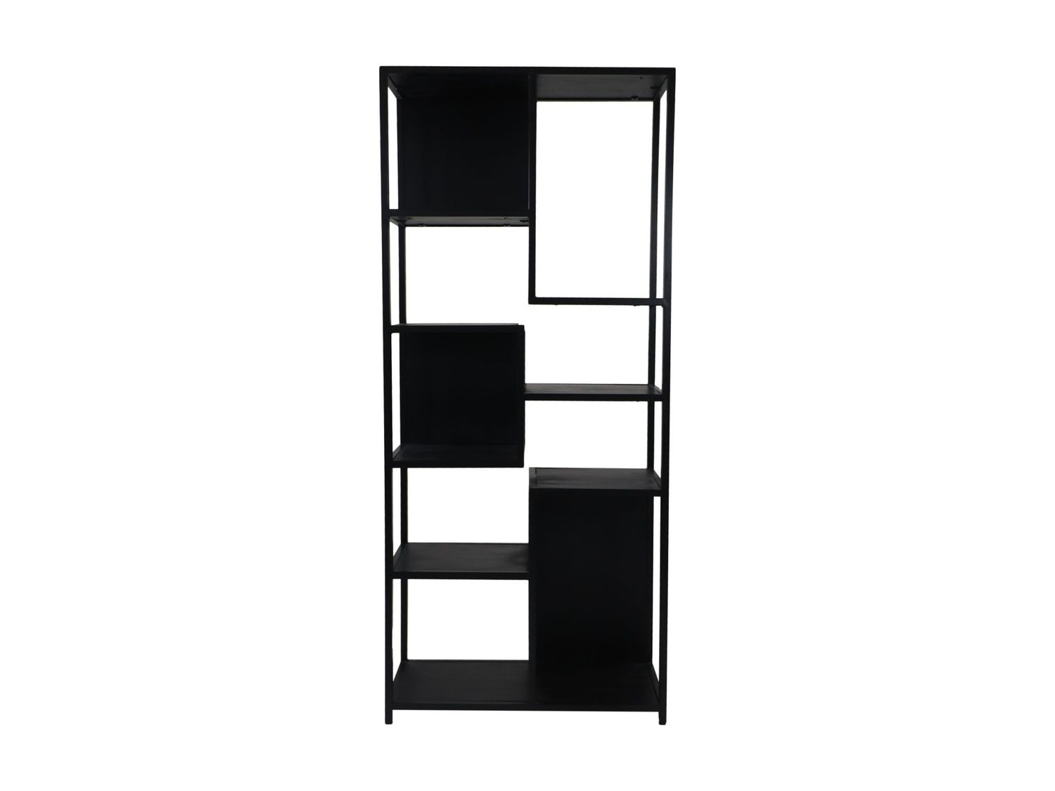 HSM Collection-Open Vakkenkast Levels-78x35x178-Zwart-Mango/Metaal