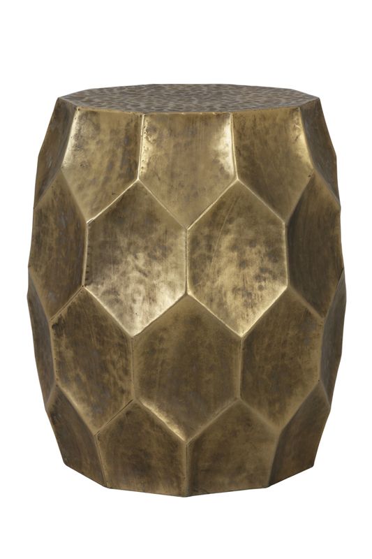 Bijzettafel Kalan - Antiek-Goud - Ã˜37x42.5cm