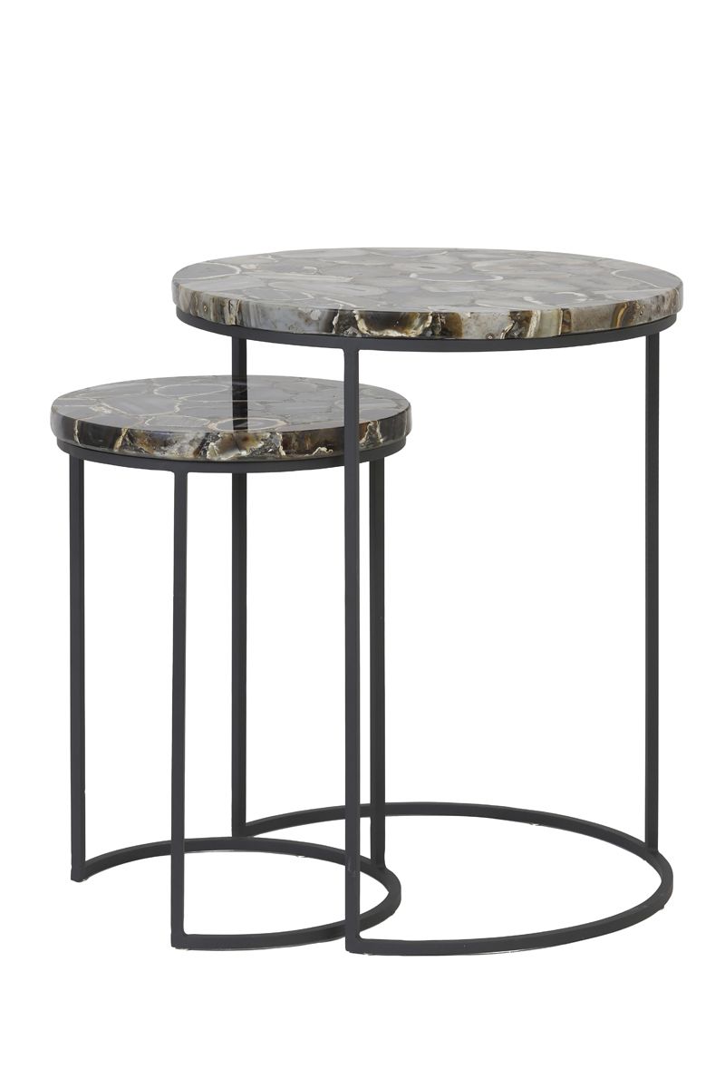 Bijzettafel Axat - Bruin/Zwart