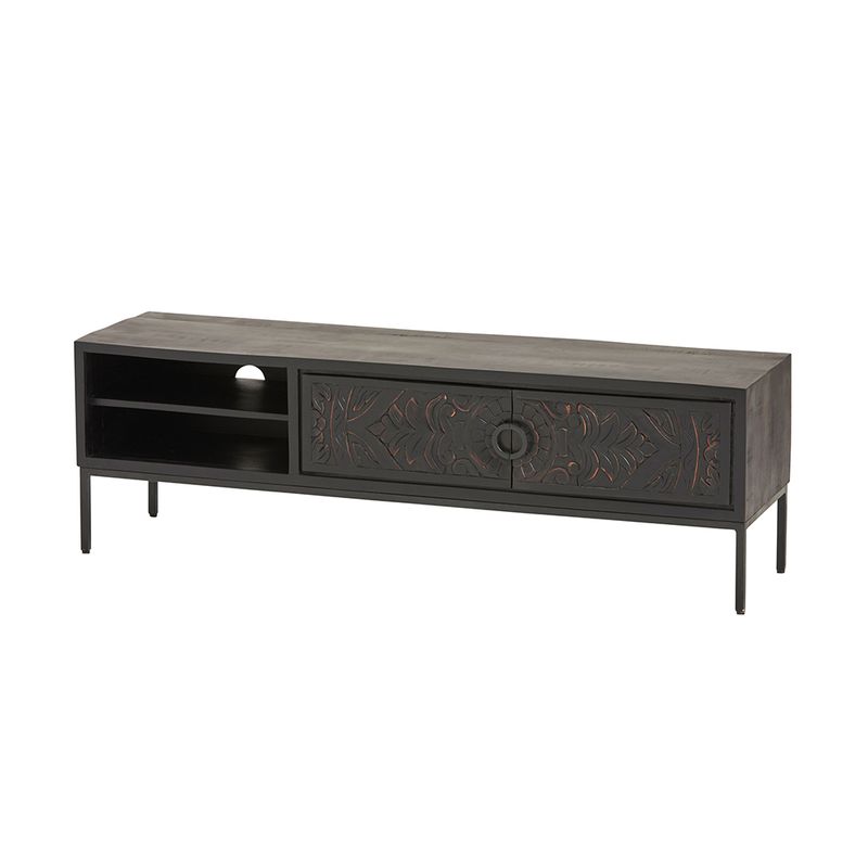 TV dressoir 160 met 2 deuren en 2 open vakken | Carving Collectie
