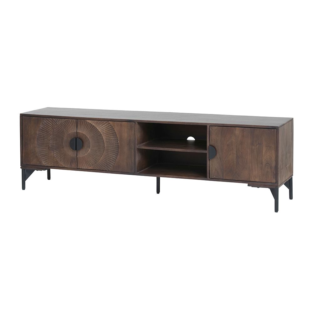 TV dressoir 190 met 3 deuren en 2 open vakken | Nippon Collection