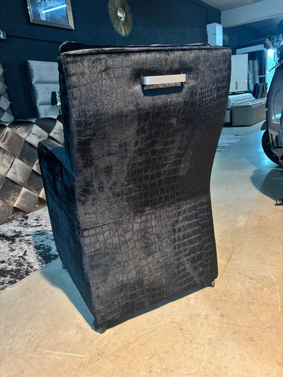 Oslo XXL eetkamerstoel, Croco Zwart