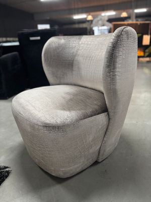 Fauteuil Rhona in luxe Champagne, Zwart velvet stof, keuze uit  Croco of Kemer