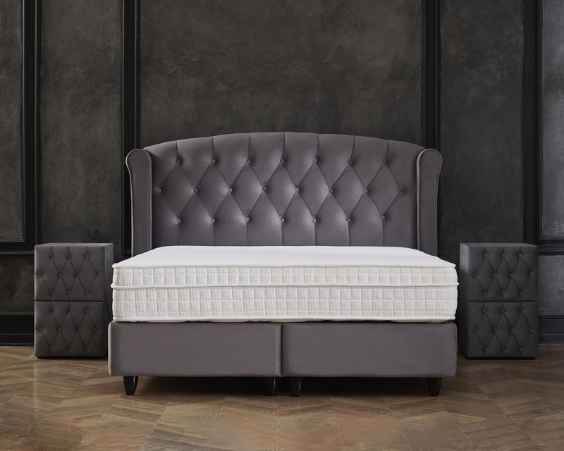 Opbergboxspring Aurora Velvet Antraciet 160x200