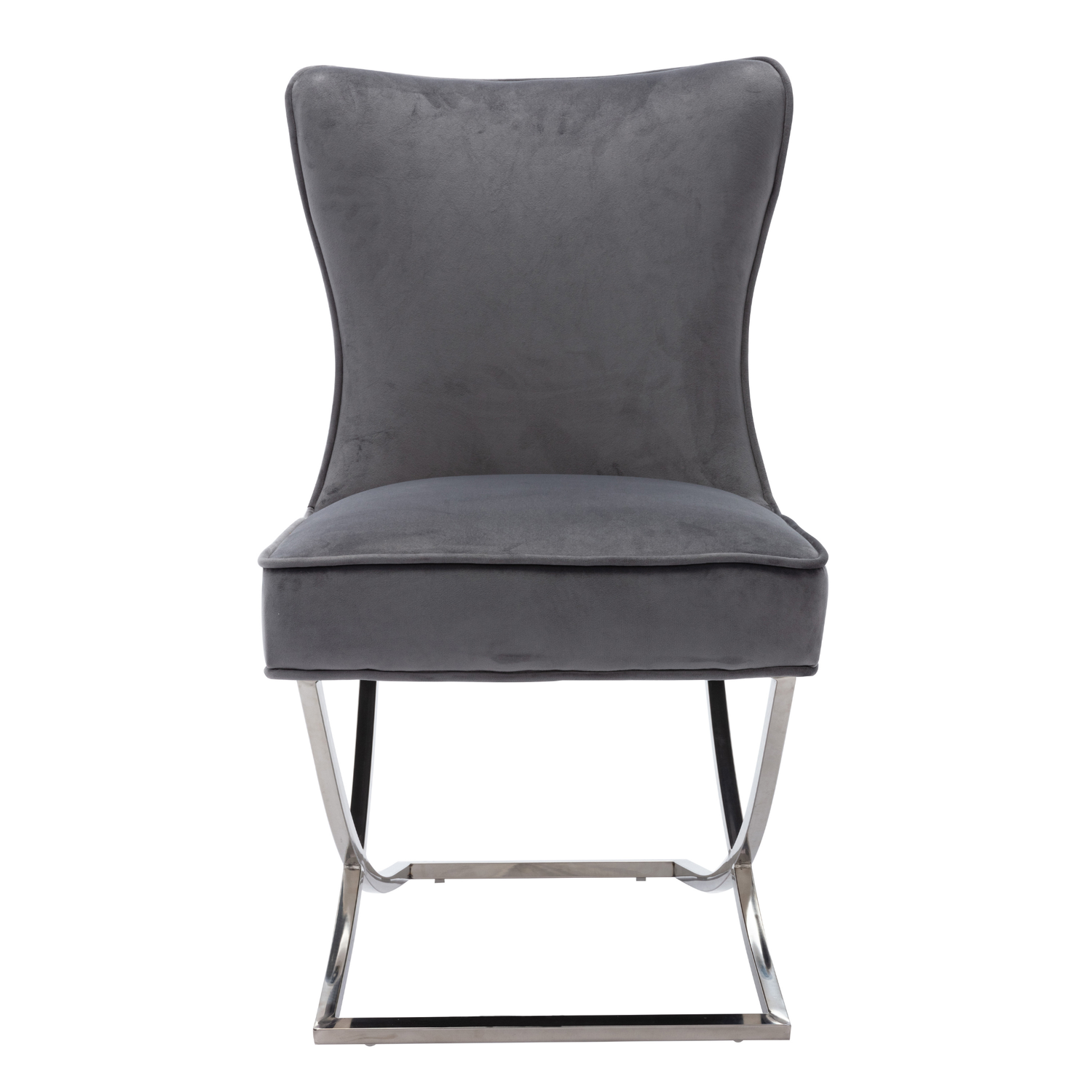 CHAIR RIXOS 105 SILVER LEGS + GREY FABRIC (C43)