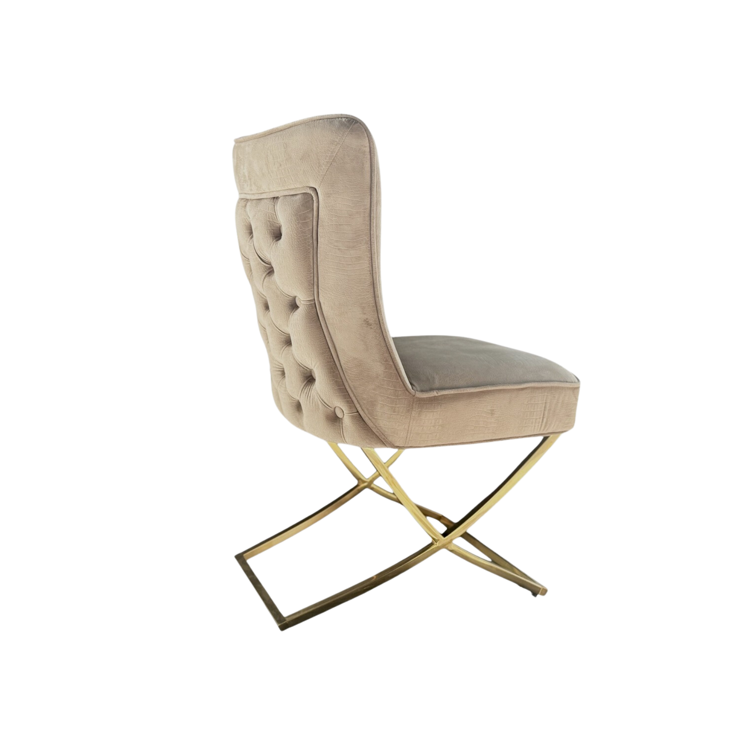 CHAIR RIXOS 105 GOLD LEGS + TAUPE CROCO