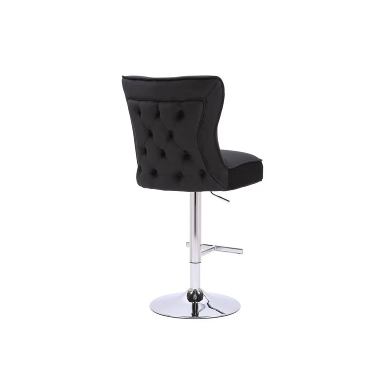 CHAIR RIXOS BAR 7122 SILVER LEGS + BLACK FABRIC (C59)