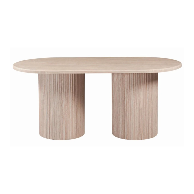 FLINTSTONE DINNING TABLE OVAL MARBLE TOP 180X90