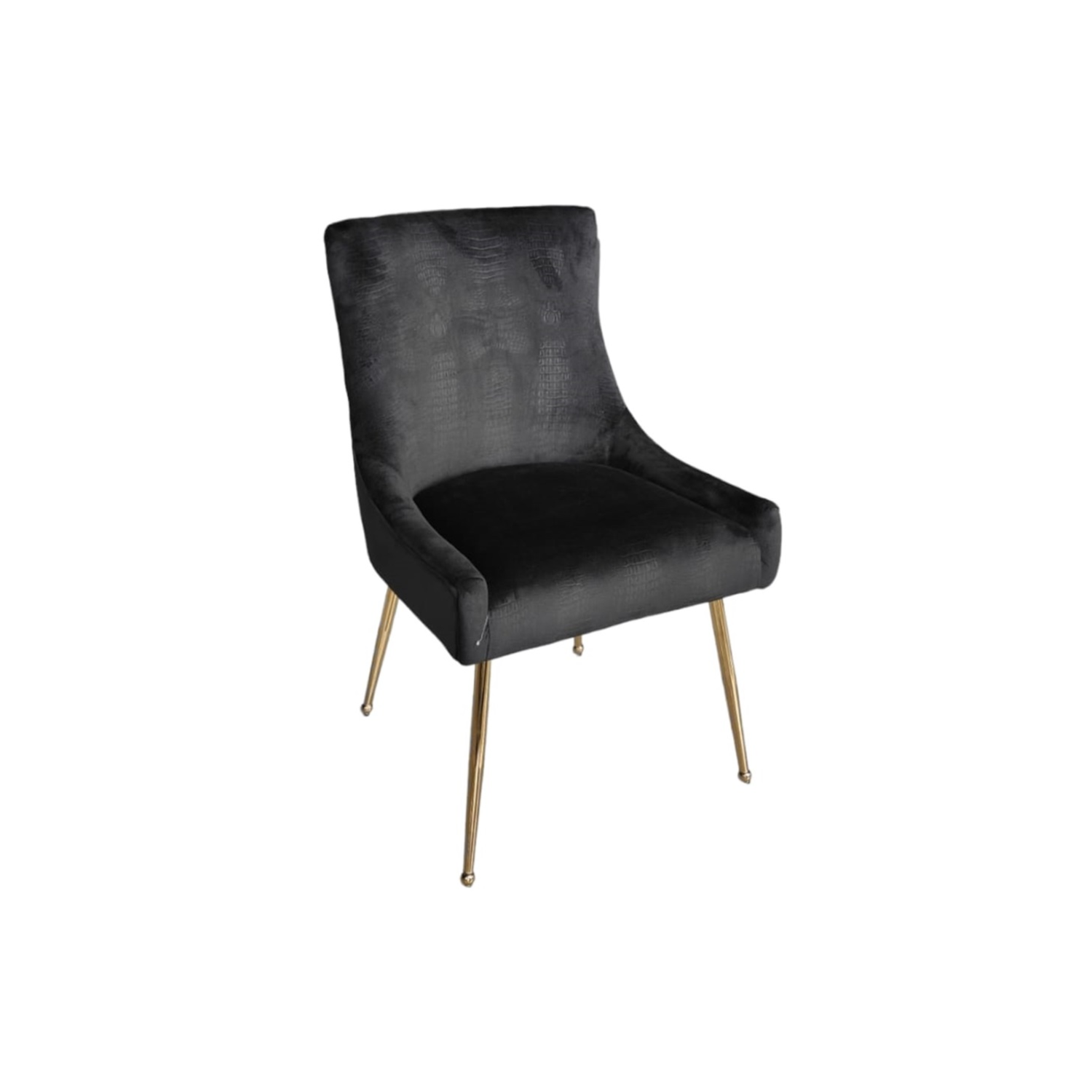 CHAIR Genoa 5255 GOLD LEGS + BLACK CROCO