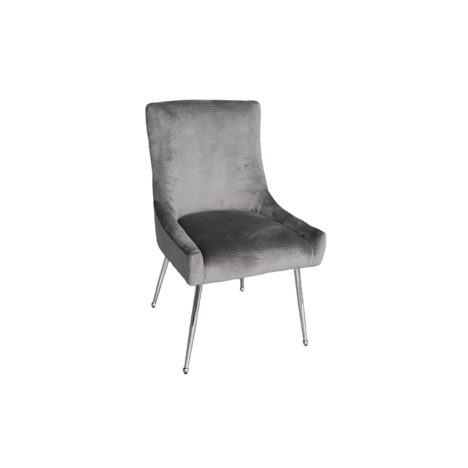 CHAIR Genoa 5255 SILVER LEGS + GREY CROCO