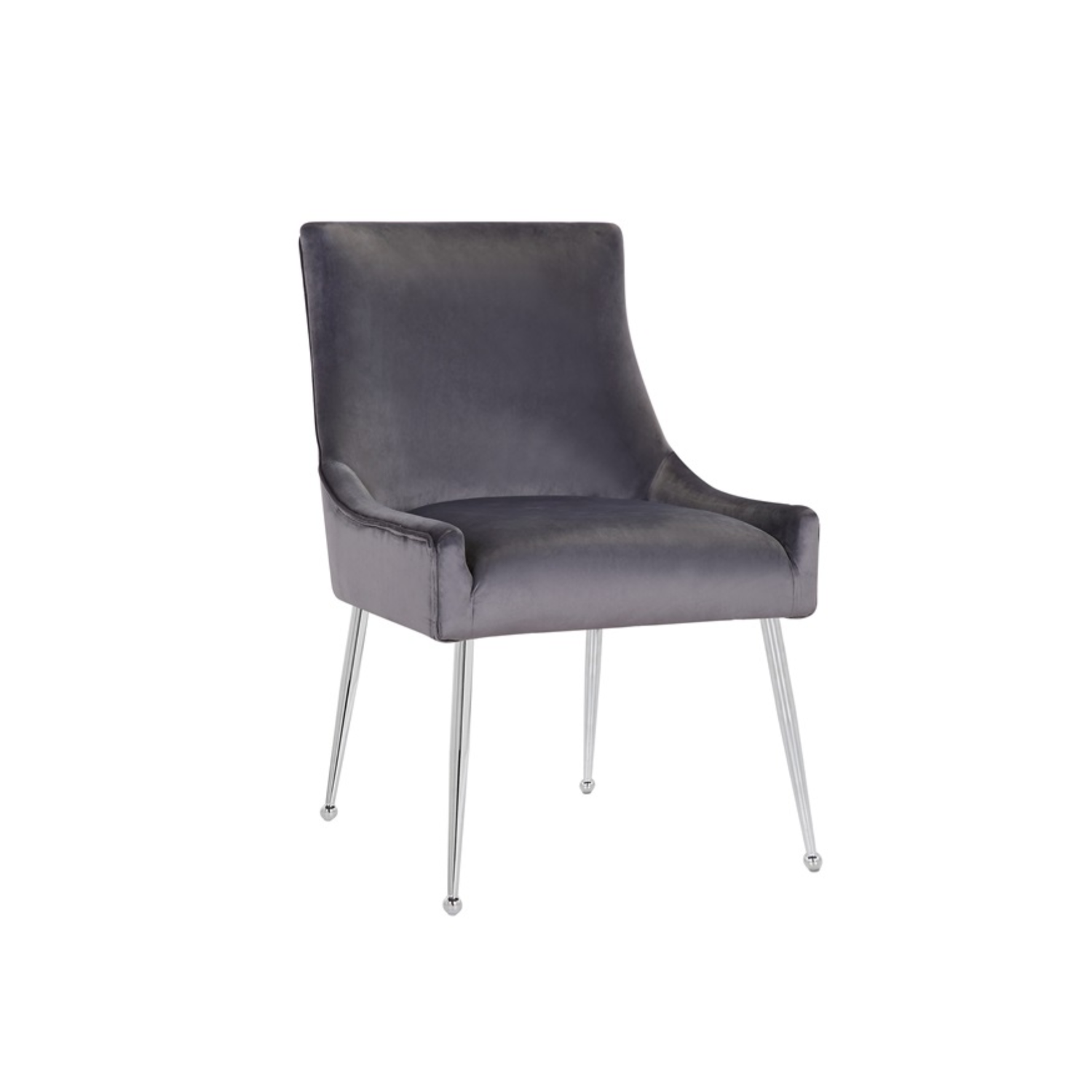 CHAIR Genoa 5255 SILVER LEGS + GREY FABRIC (C43)