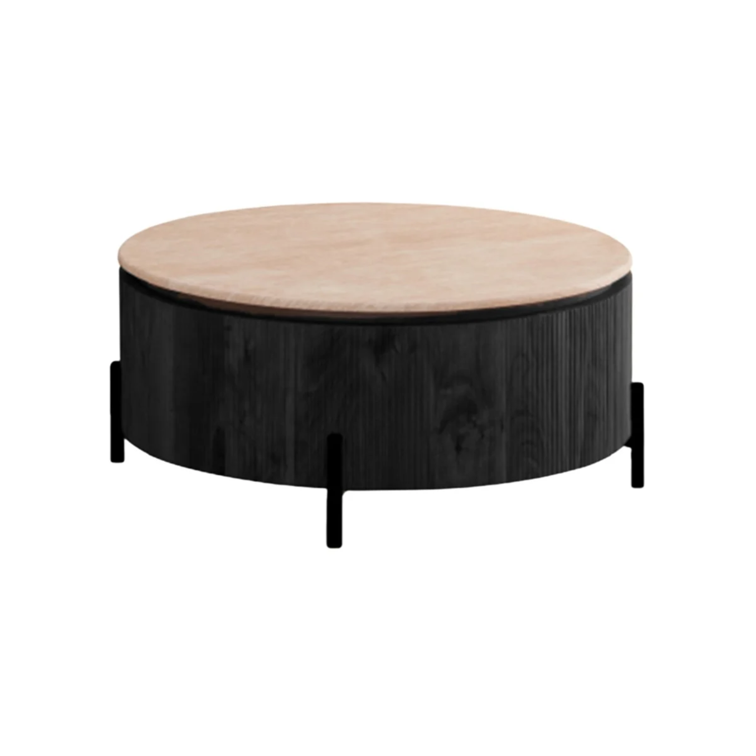 FOSTER BLACK CT 100 ROND FLINTSTONE FAUX  MARBLE TOP