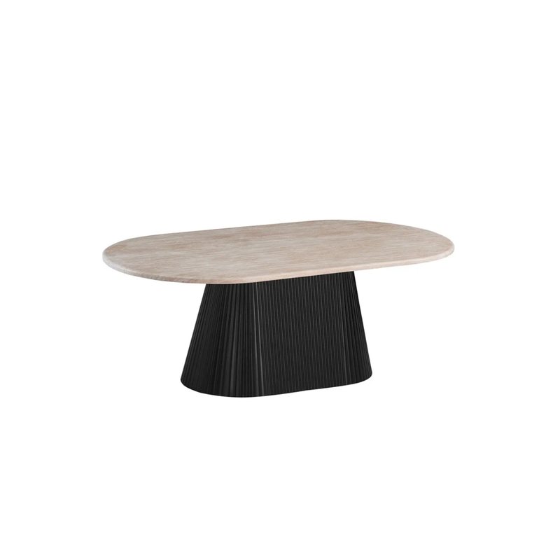KIMBERLY BLACK CT OVAL 130X70X45 FLINTSTONE FAUX  MARBLE TOP