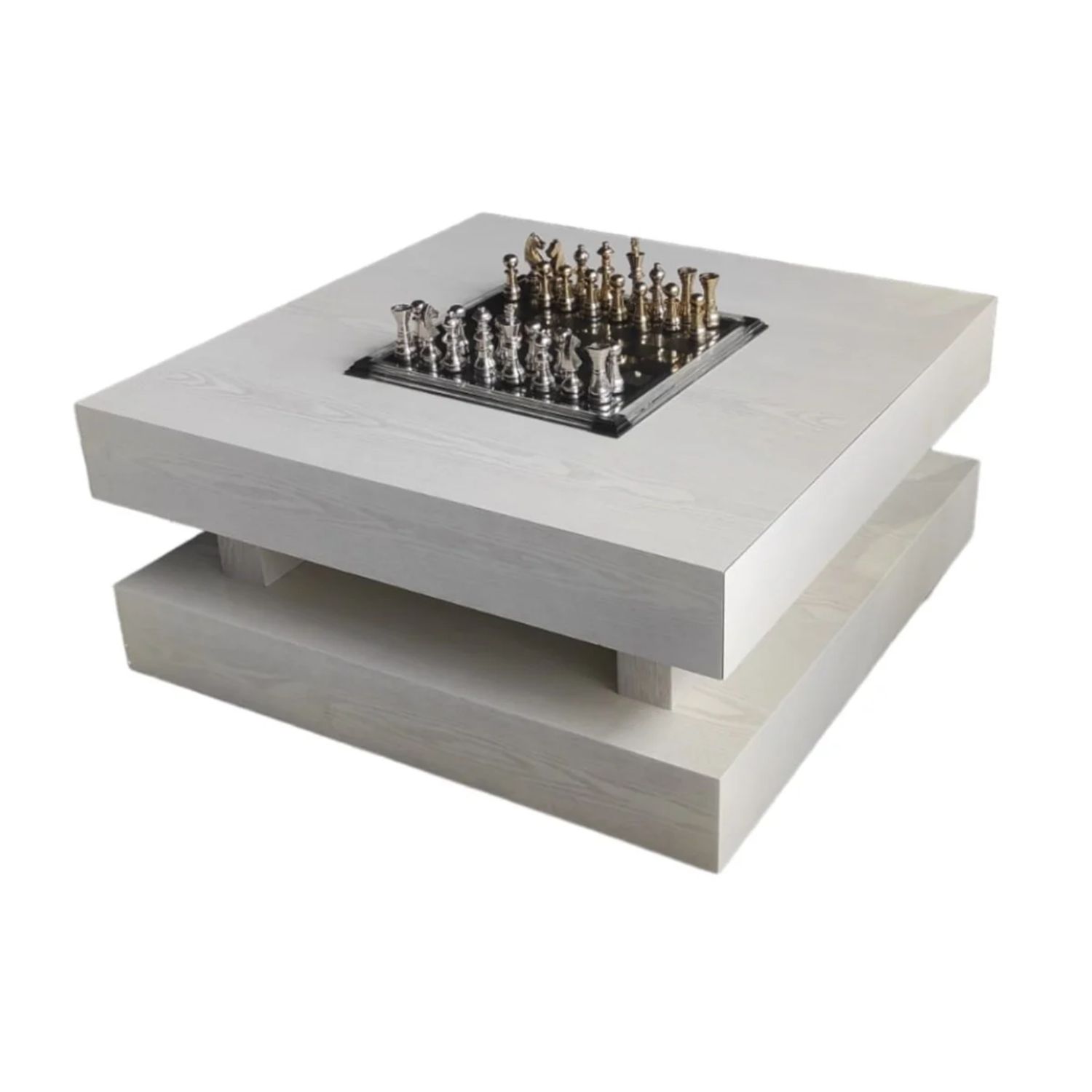TOLEDO CREAM PLAIN VENEER WITH DRAWER  100X100