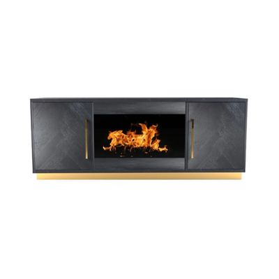 BLOCCI TT BLACK PLAIN VISGRAAT FIREPLACE 200X40X50 + GOLD