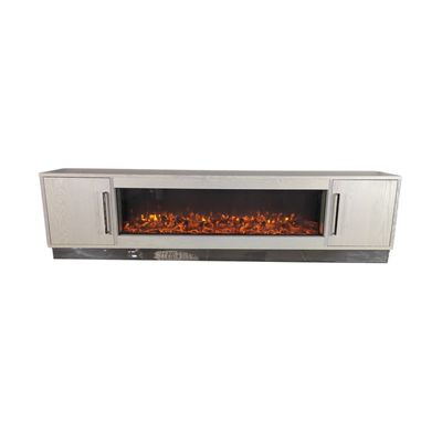 BLOCCI TT CREAM PLAIN VENEER FIREPLACE 200X40X50 + SILVER